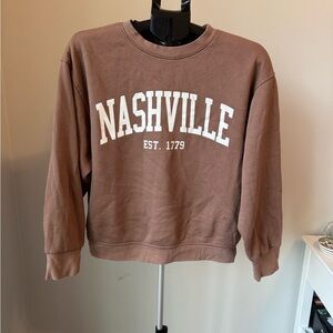 Brown Nashville Graphic Crewneck Sweatshirt  from Altar’d State size M
